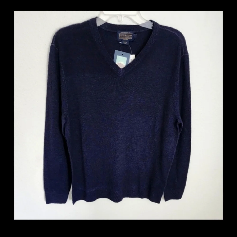 The Pendleton Magic Wash V-neck Pullover Wool Men's Sweater Sz M (NWT)